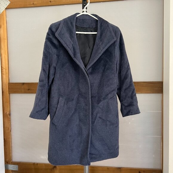 VTG Donovans Baby Llama & Wool 3/4 Length Winter Coat Blue/Purple‎ Sz 12 - Picture 1 of 16